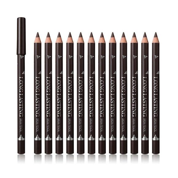 SUMEITANG 12 Pcs Dark Brown Eyebrow Pencil Eyeliner Set - Picture 1 of 7